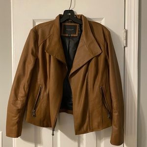 Brown leather jacket